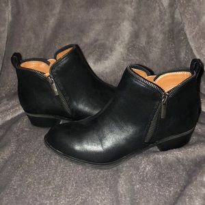 Black Leather Booties